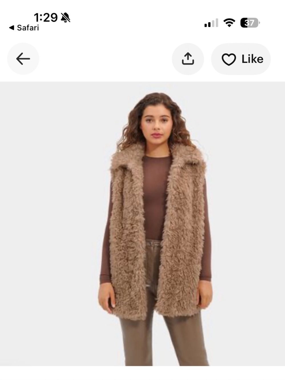 NWT UGG Tammie Faux Fur Vest - Taupe Brown